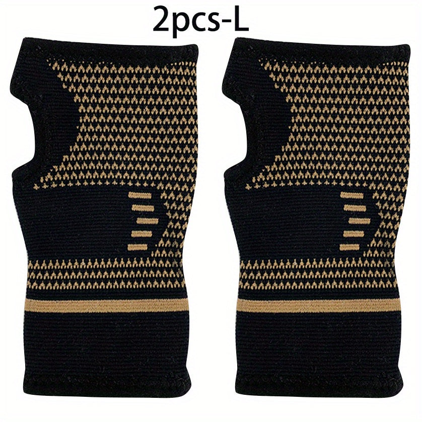 ROORUNS Sports Palm Sleeve - Elastic Knit Wrist Support, Nylon, Hand Wash Only, Pull-On Closure, Size Up Available