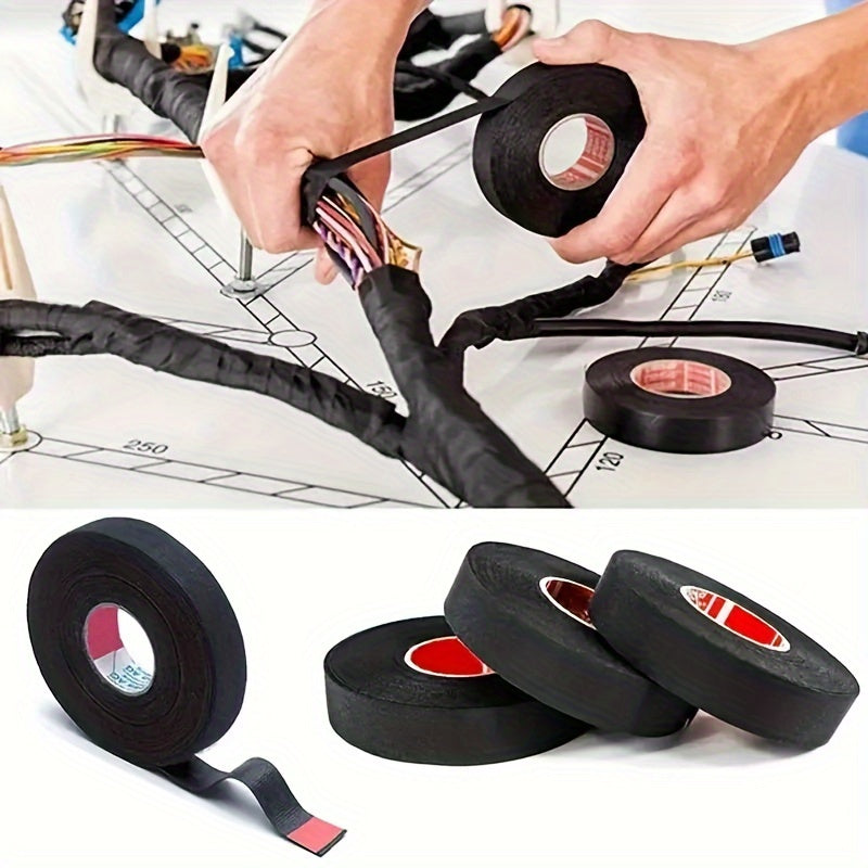 1pc Automotive Wire Harness 51618 Velvet Cloth Tape Soundproofing Tape High Temperature Resistant Fabric Base Wire Harness Tape