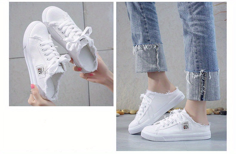 [Lightweight Sports Shoes] Lightweight Breathable Women's Flat Sports Shoes | Casual Running Walking Sneakers, Solid Color