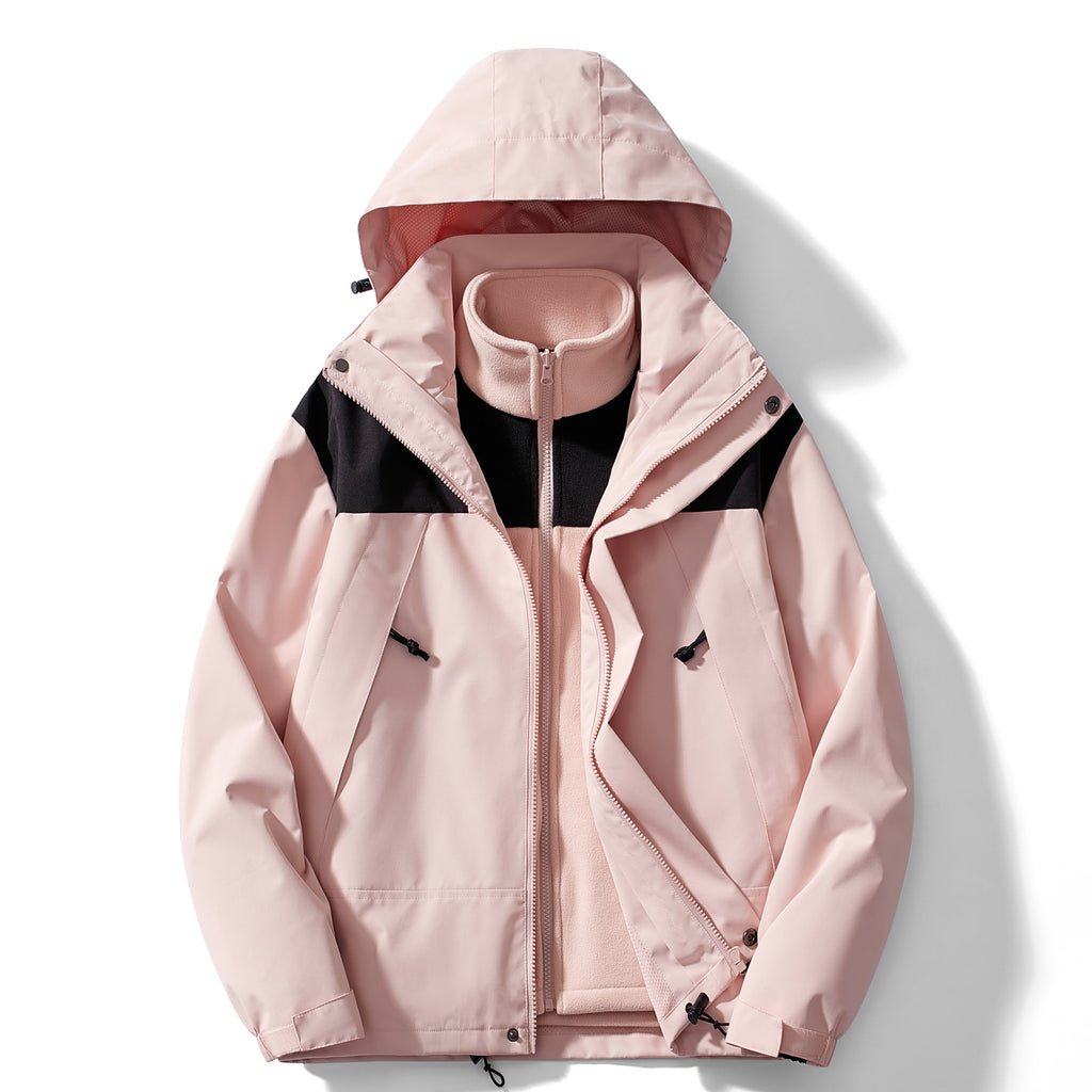 Women's 3-in-1 Outdoor Sports Jacket - Windproof, Waterproof, and Perfect for Mountaineering and Skiing