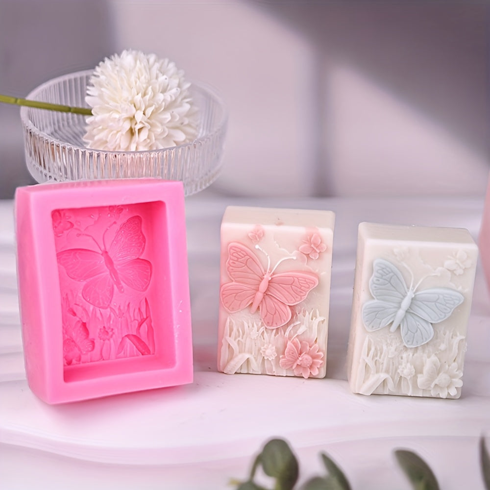 Handmade Soap Using Silicone Molds for Butterfly-Shaped Grass Blocks, Three-Dimensional Scented Candles, And Silicone Molds