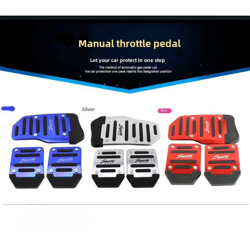 3pcs High-Performance Aluminum Alloy Automotive Pedals - Anti-Skid, Easy Installation, Enhanced Grip for Manual Clutch and Accelerator, Suitable for Most Vehicles