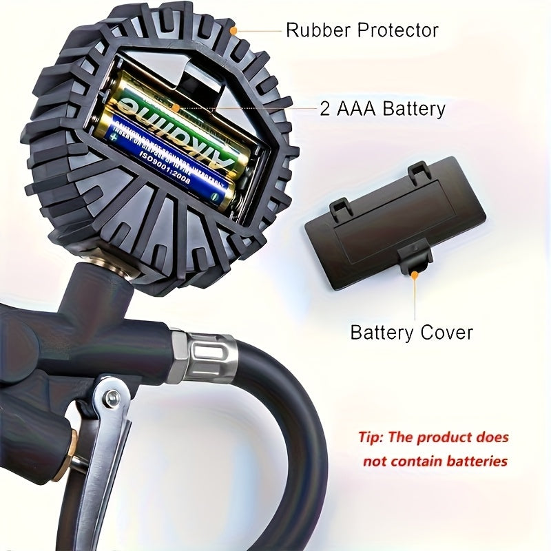 Digital Tire Pressure Gauge with Inflator, 250 PSI Air Chuck and Compressor Tttachment