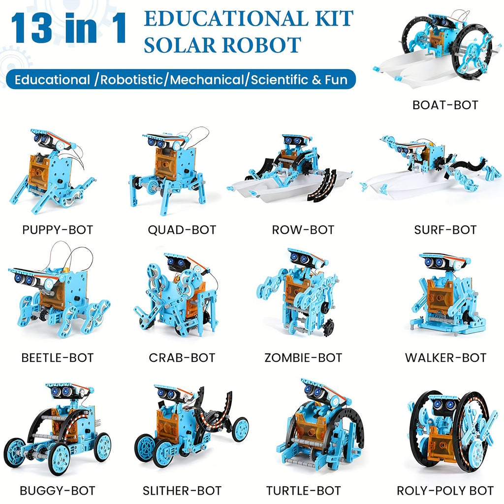13-in-1 STEM Projects Solar Robot Toy for Kids Ages 8 9 10 11 12 Years Old, Building Science Educational Toys Birthday Gift for Kids Boys Girls