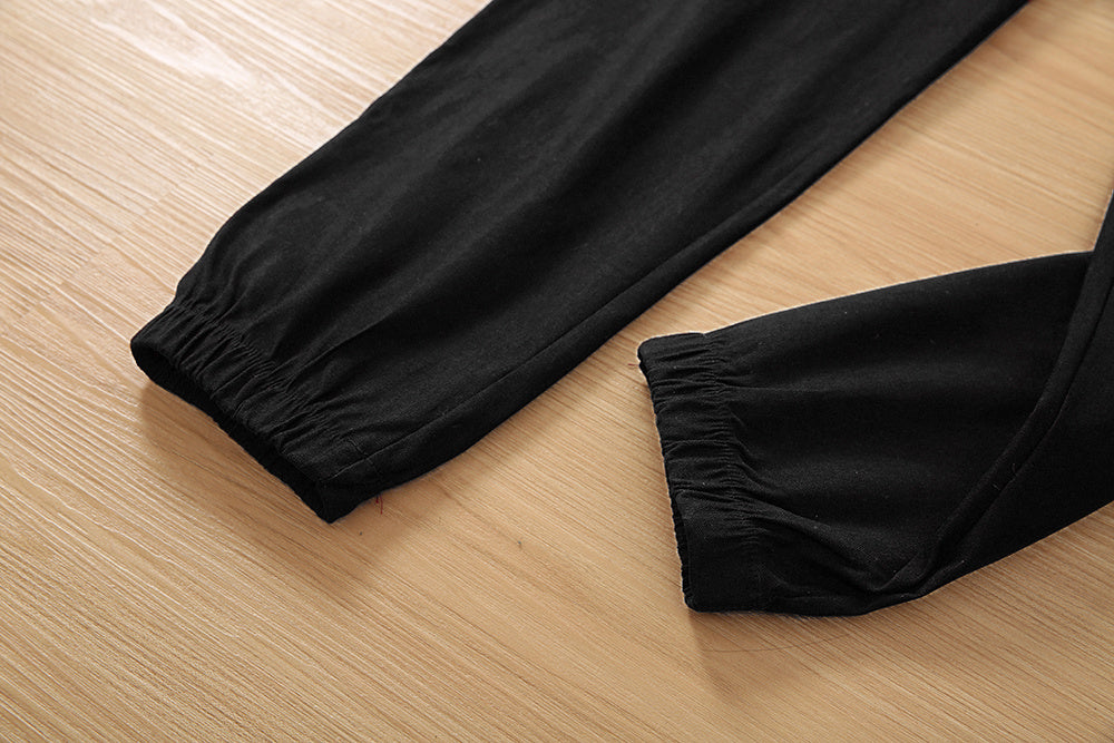 Y2K Solid Drawstring Cargo Pants, Casual Elastic Waist Long Length Pants With Pockets, Women's Clothing