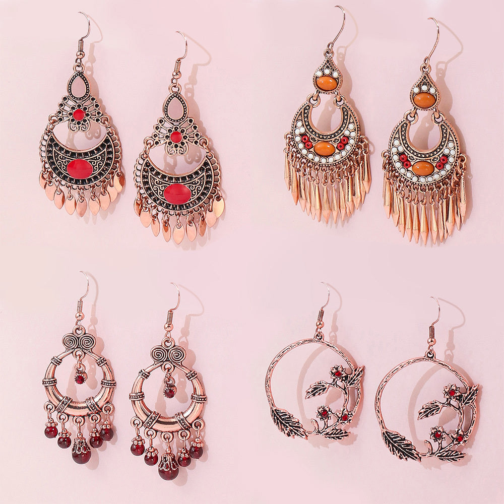1 Pair/4 Pairs Vintage Style Women's Pendant  Tassel Earrings