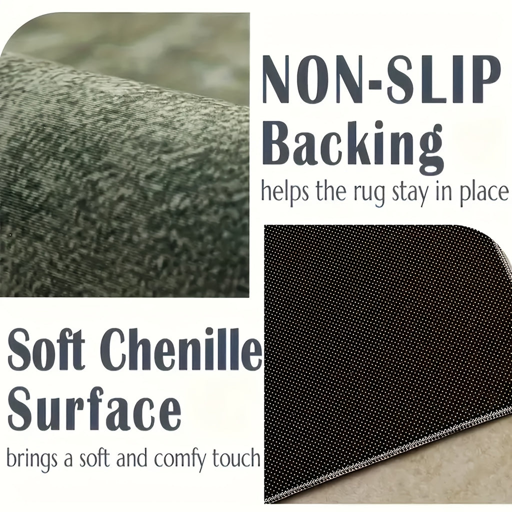 2025 New Large Stone Pattern Outdoor Rug - Non-Slip, Machine Washable, Absorbent Rectangular Mat For Patio, Garden, RV Camping - Durable Polyester, Indoor/Outdoor Use, Holiday Decor Rug | Natural Look Mat | Nonslip Backing, P