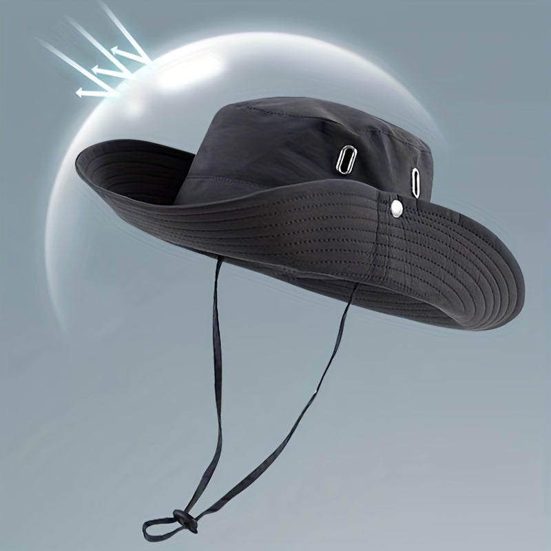 Wide Brim Fisherman Hat - djustable Unise Outdoor Sun Hat