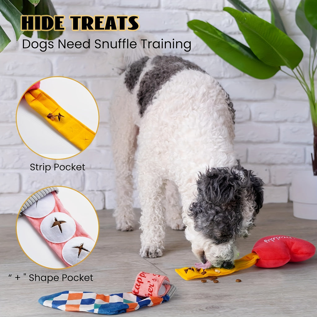 Nocciola Interactive Squeaky Dog Toys for Father' s Day, 5 Pack Snuffle Treat Puzzle Toys, Mentally Stimulating for Small Dog Toys, Cute Plush Dog Toys for Medium, Large Dogs, Keep Dogs Busy