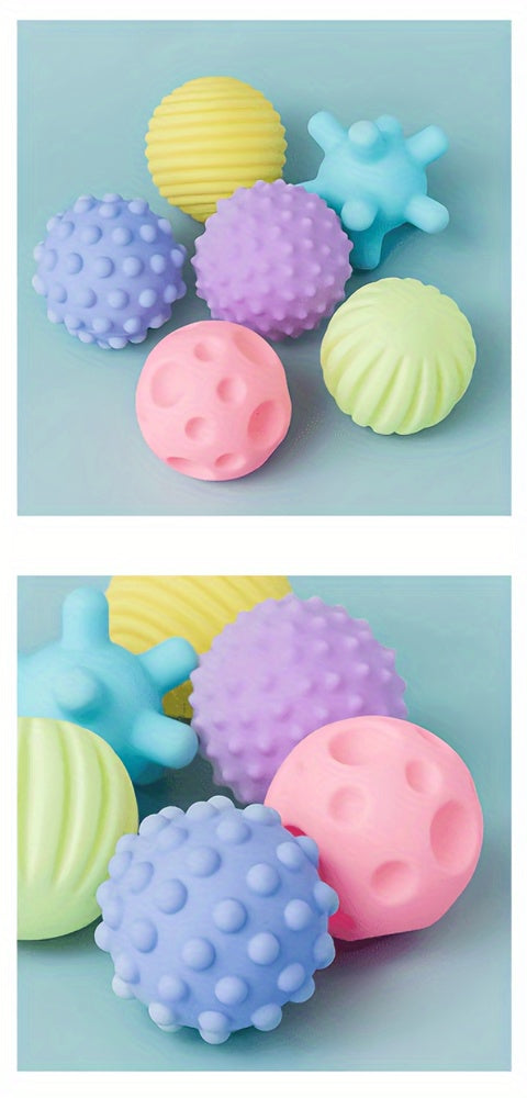 6pcs Soft Silicone Sensory Balls for Youngsters - Multi-Texture, Water Spray & Pinch Play Toys for Learning to Crawl and Fitness