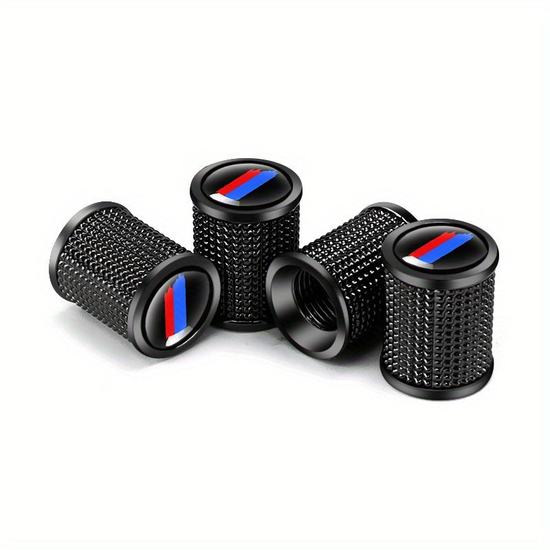 4pcs Tire Valve Caps - Heavy-Duty Metal Construction, Screw-On Valve Stem Covers with Snap-Fit Installation