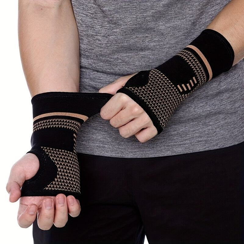 ROORUNS Sports Palm Sleeve - Elastic Knit Wrist Support, Nylon, Hand Wash Only, Pull-On Closure, Size Up Available