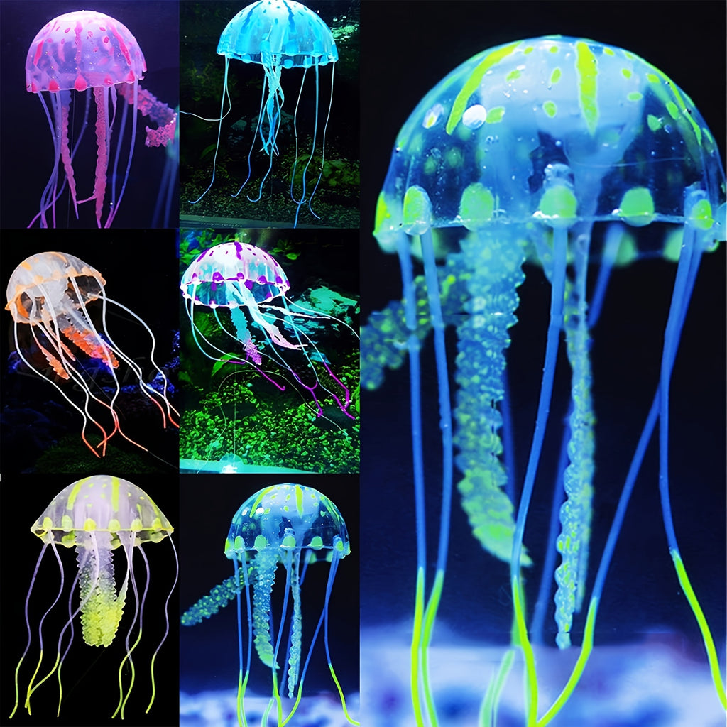 Glowing Silicone Fake Jellyfish Artificial Ornaments For Aquarium Fish Tanks Landscaping Decoration