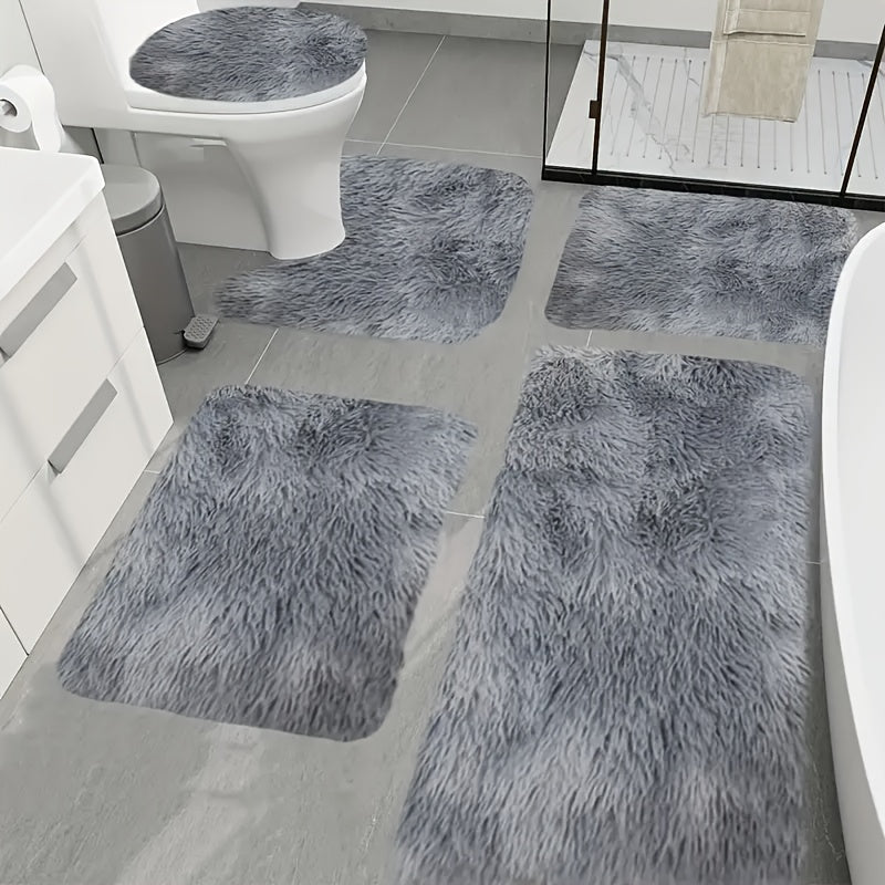 A Set of 5 Tie-Dye Bathroom Mats, Featuring 5 Universal Soft Long-Haired Rugs That Are Absorbent, Non-Slip, Thick, Machine Washable, And Quick-Drying, Making Them Perfect for Bathroom Decor, Bathtubs, Toilet Floors, And Showe