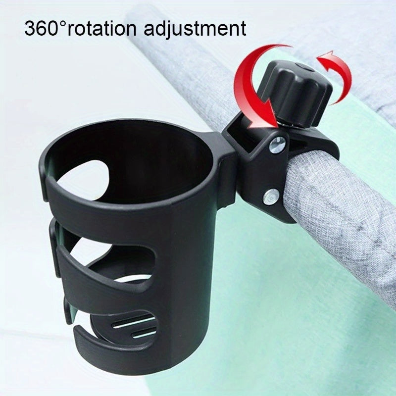 1pc Rotatable Black Bottle & Cup Holder - Durable PP Material, Secure Clamp Design for Bicycles & Carts, Ideal for Outdoor Sports Hydration