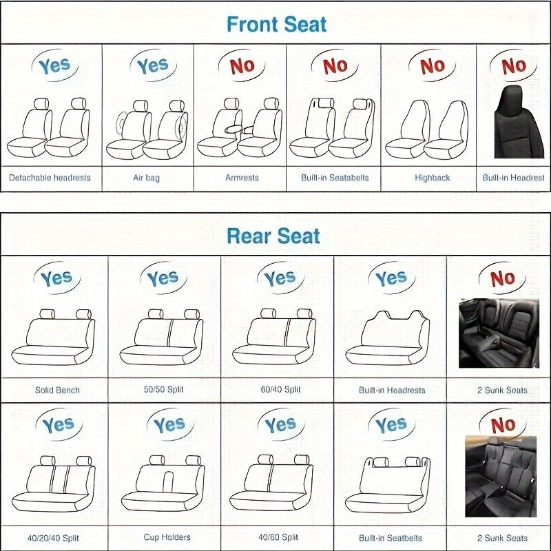 Full Set Car Seat Covers, Sport Style, Universal Fit, Full Coverage, Breathable Mesh, Lumbar Support, Trendy Automotive Seat Protector, All-Season