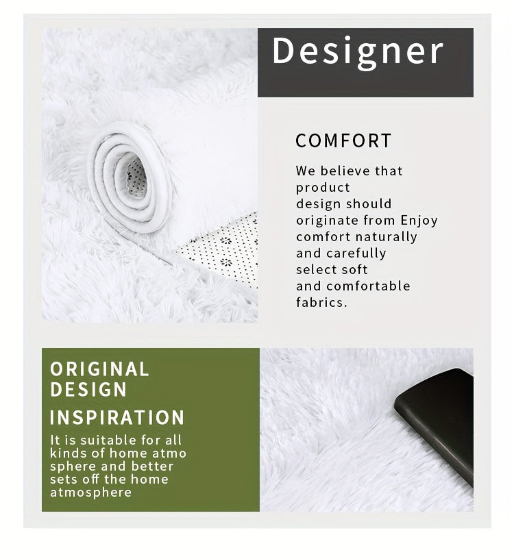 Luxurious Light Gray Plush Bedroom Mat - Soft, Skin-Friendly & Easy Care, Non-Slip Backing, Cozy Warm Mat for Home Decor, Rugs for Bedroom