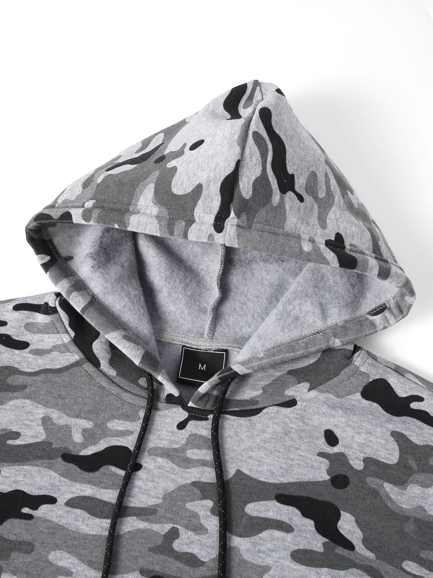 [Camouflage Sweatshirt] Autumn Winter Hooded Men's Camouflage Loose Pullover Fleece Sweatshirt | Fleece, Hooded