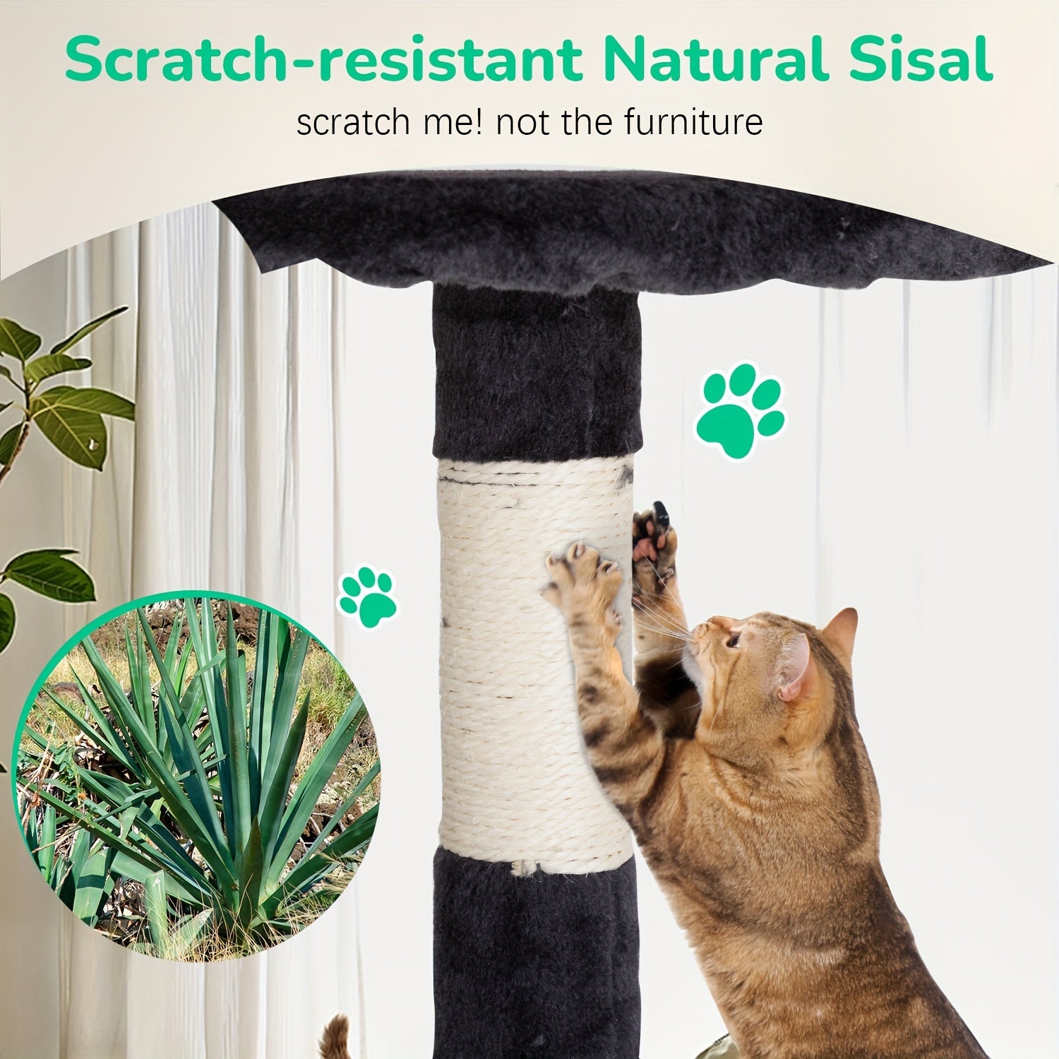 DOPINMIN 54in Cat Tree Tower For Indoor Cats, Multi-Level Furniture Activity Center With Scratching Posts Stand House Condo Funny Toys Kittens Pet Play House, Dark Gray
