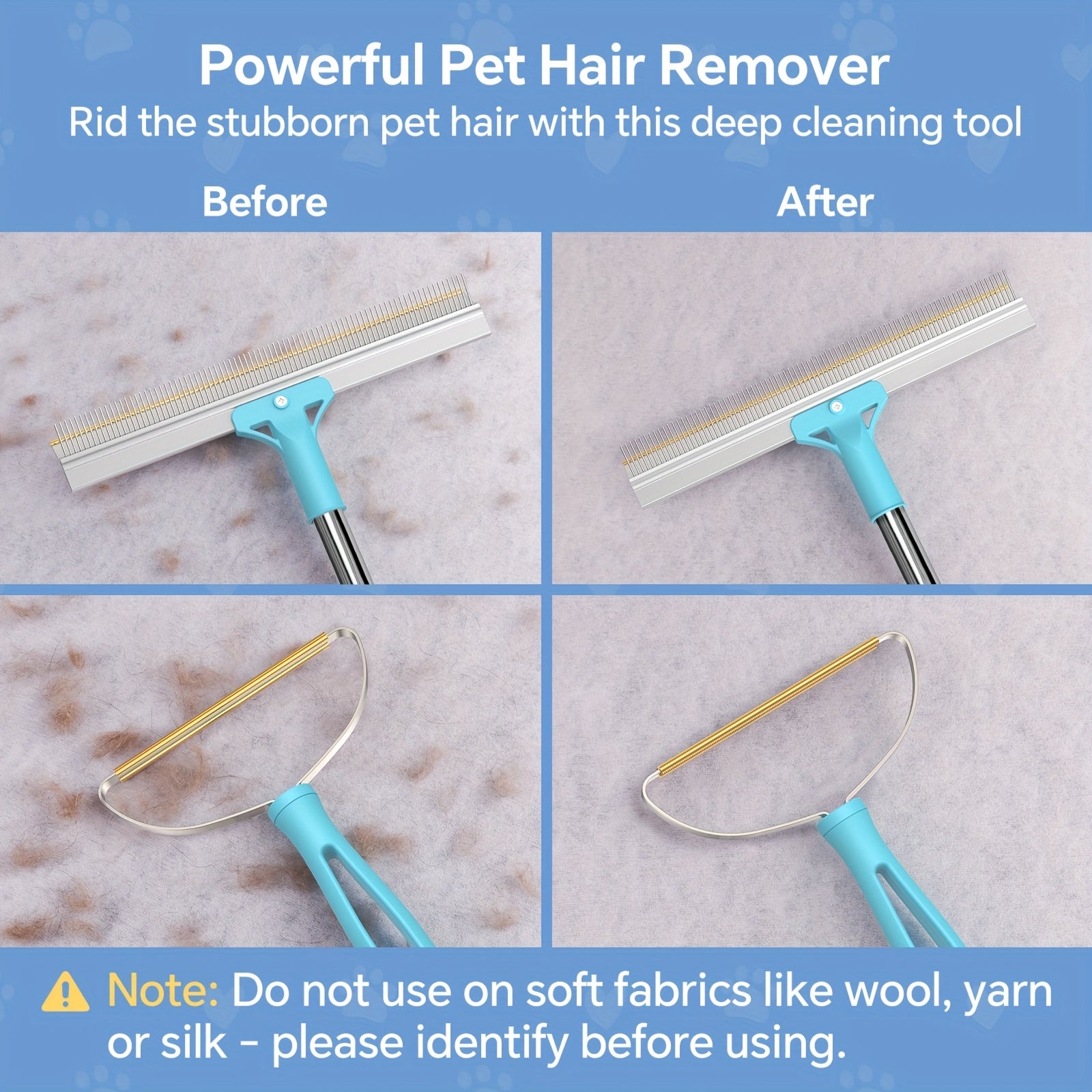 56" Adjustable Long Handle Carpet Rake Pet Hair Remover, Reusable Large Metal Lint Remover Brush For Embedded Fur Removal From Low Pile Rugs Stairs, Carpet Brush Scraper Dog Cat Hair Remover Broom