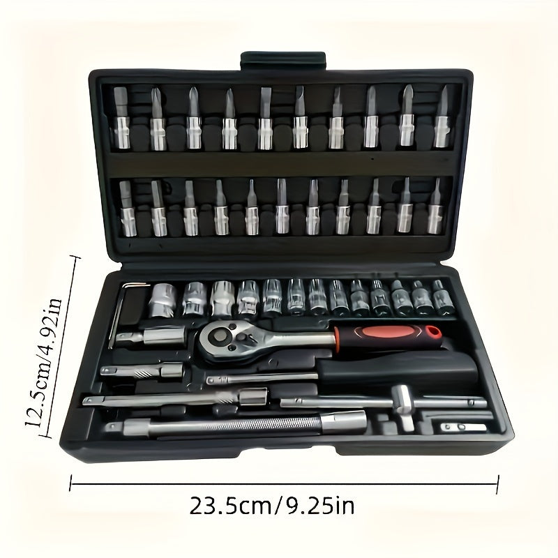 150-Piece & 46-Piece Mechanical Tool Set, Durable Metal Socket & Ratchet Wrenches,