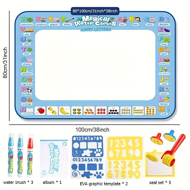 Water Doodle Mat 31 X 38 Inches Extra Large Magic Drawing Doodling Mat Coloring Mat Educational Toys Gifts for Kids Toddlers Boys Girls Age