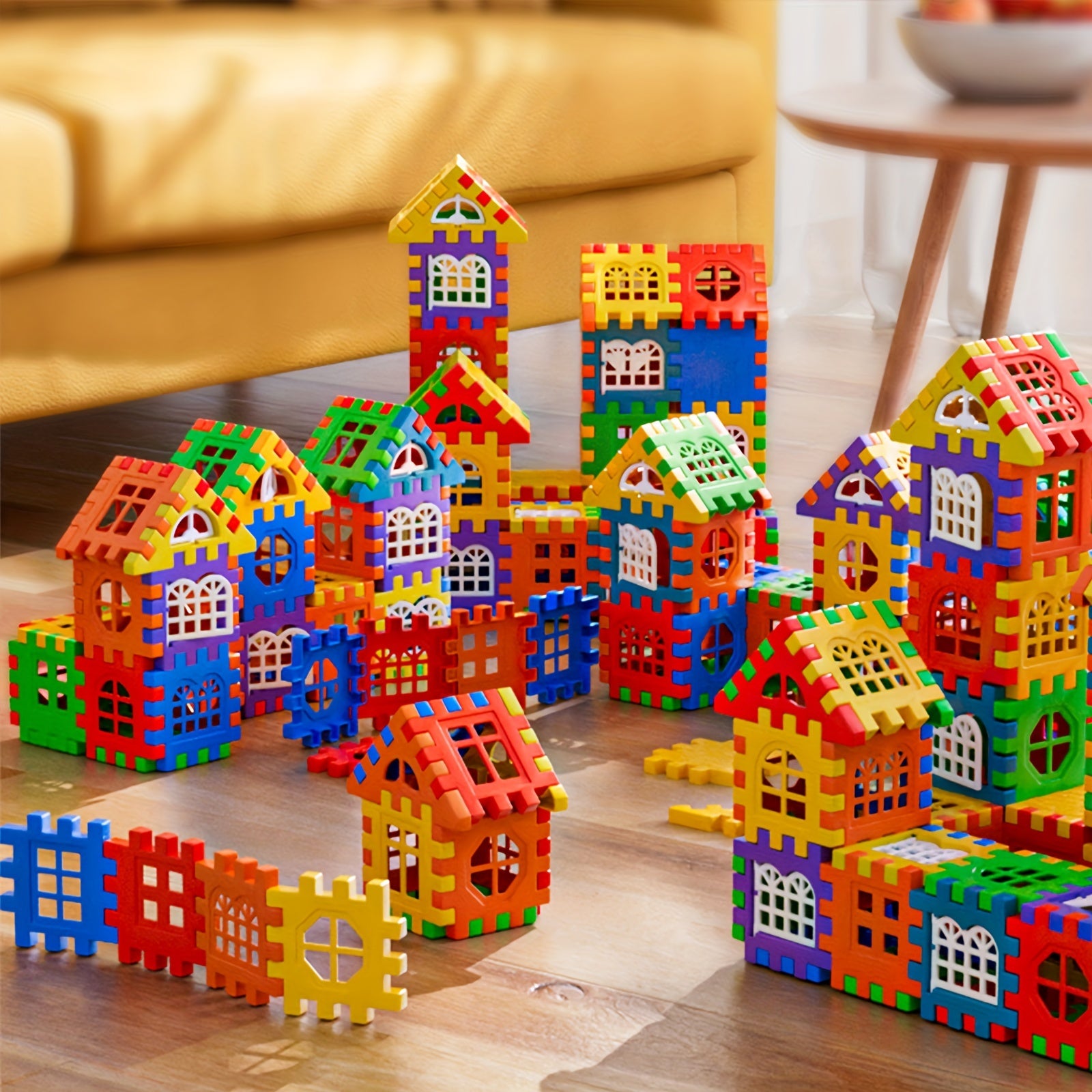Colorful Large House Building Blocks, Window Design Toys, Creative Large House Building Block Toys Halloween Christmas Gifts