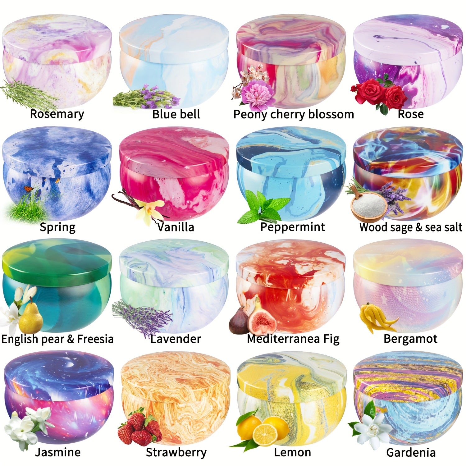 32pcs Natural Soy Wax Scented Candles - 15 Styles with Vibrant Landscape Designs, Aromatherapy for Relaxation & Relax, Perfect for Home Decor, Gifts, Holidays & All Occasions, Festive Gift Item | Artistic Design | Quality Fra