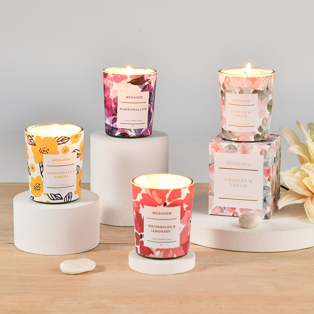2pcs 2025 New Creative Flower Series Candles, Smokeless Fragrance Soy Wax Bedroom Home Essential Oil Candles Fragrance Air, Home Decoration, Cute. Christmas, New Year, Valentine's Day, Birthdays And Other Holiday Souvenirs,