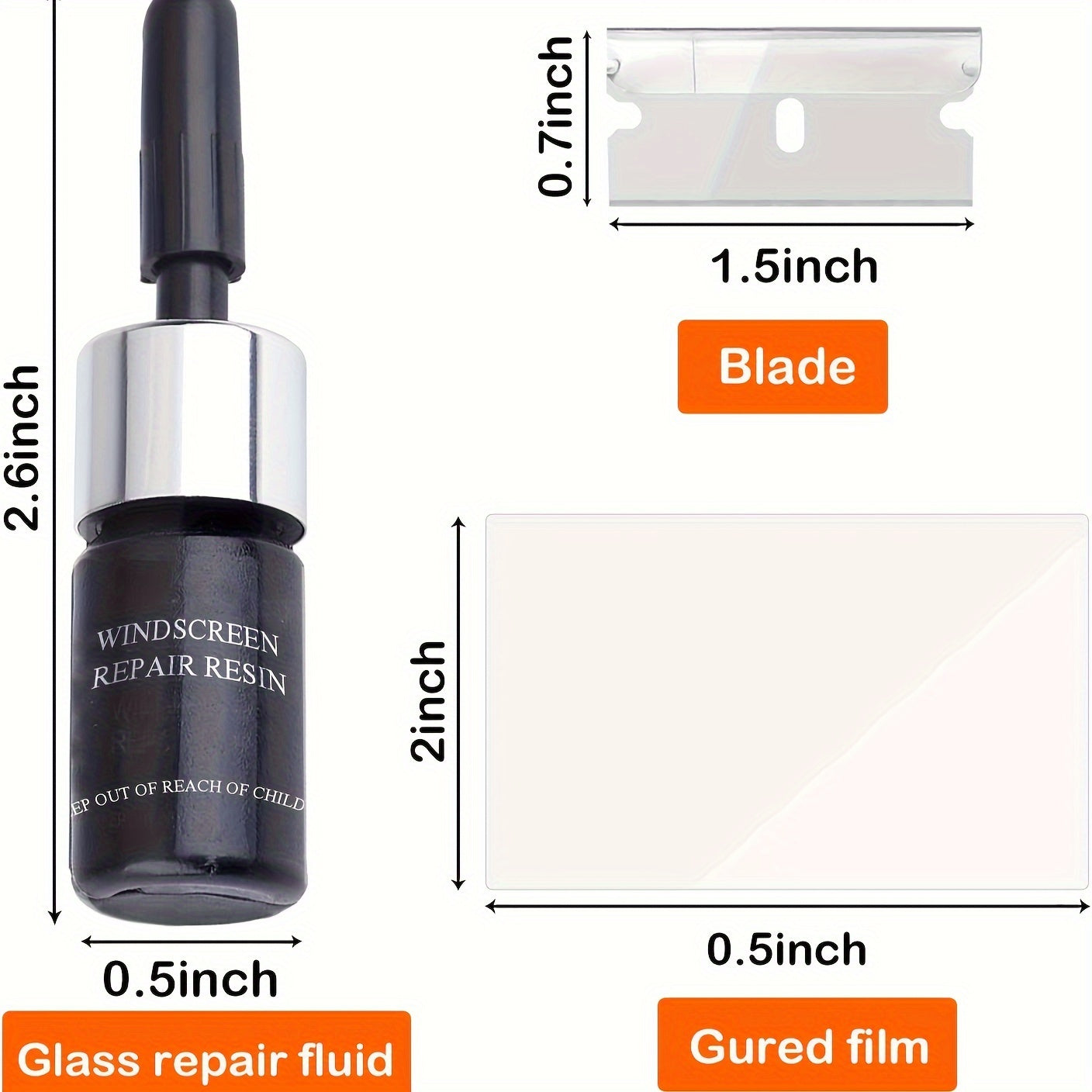 Windshield Crack Repair Kit, Windshield Repair Kit For Chips And Cracks, Car Window Glass Liquid Repair Set, Cracks Gone Glass Kit Automotive Windscreen Tool For Fixing Chips, Glass Repair Fluid