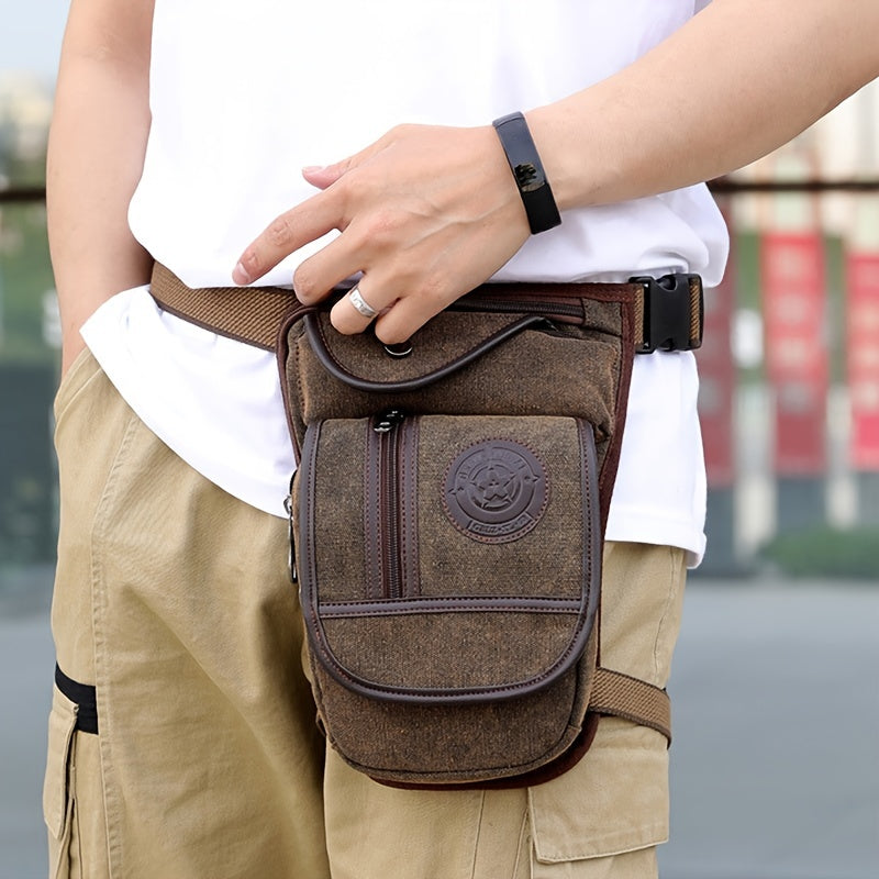 Lightweight High Quality Canvas Drop Leg Bag - Adjustable Tactical Military Waist Pack