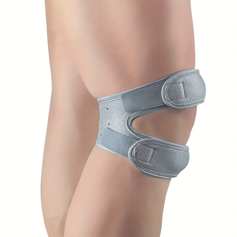 1pc FlexiSupport Elastic Knee Brace, Polyester & Nylon High Stretch Patella Stabilizer, Pull-On Knee Pad for Sports, Cycling, Mountaineering, Basketball, Soccer - Uncharged Knee Support Strap