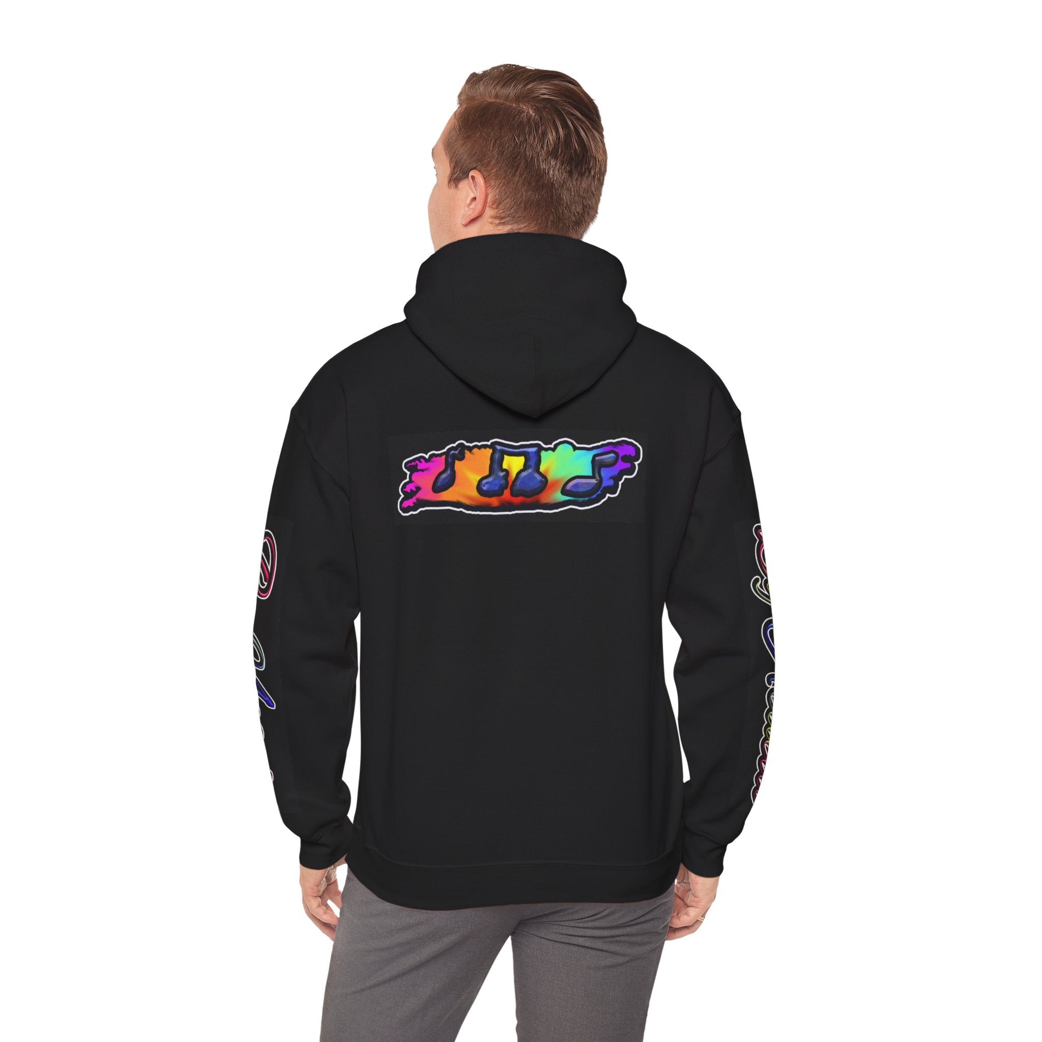 Music Is Life Hoodie — Colorful Watercolor Note Graphic Pullover