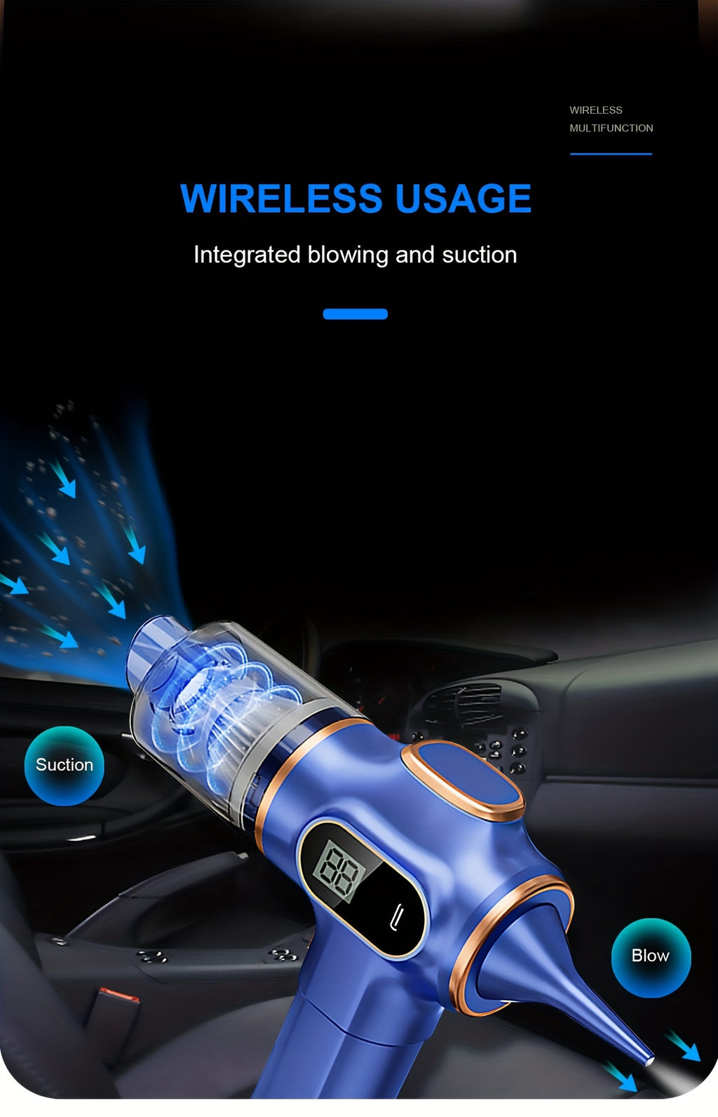 4000mAh High-Power Portable Vacuum Cleaner -USB Rechargeable,