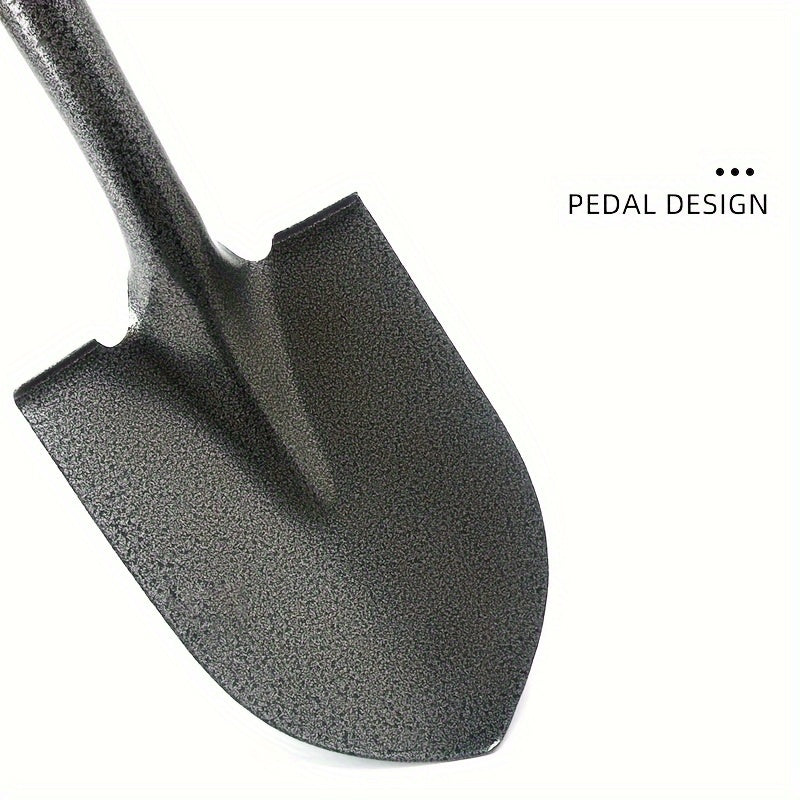 1pc Durable All-Manganese Steel Snow Shovel, Heavy-Duty Metal Ice Scraper for Driveway, Car Emergency, Home & Garden Use - Anti-Fall, Pressure Resistant, One-Piece Forging, Snow Removal Equipment | Functional Shovel | Heavydu
