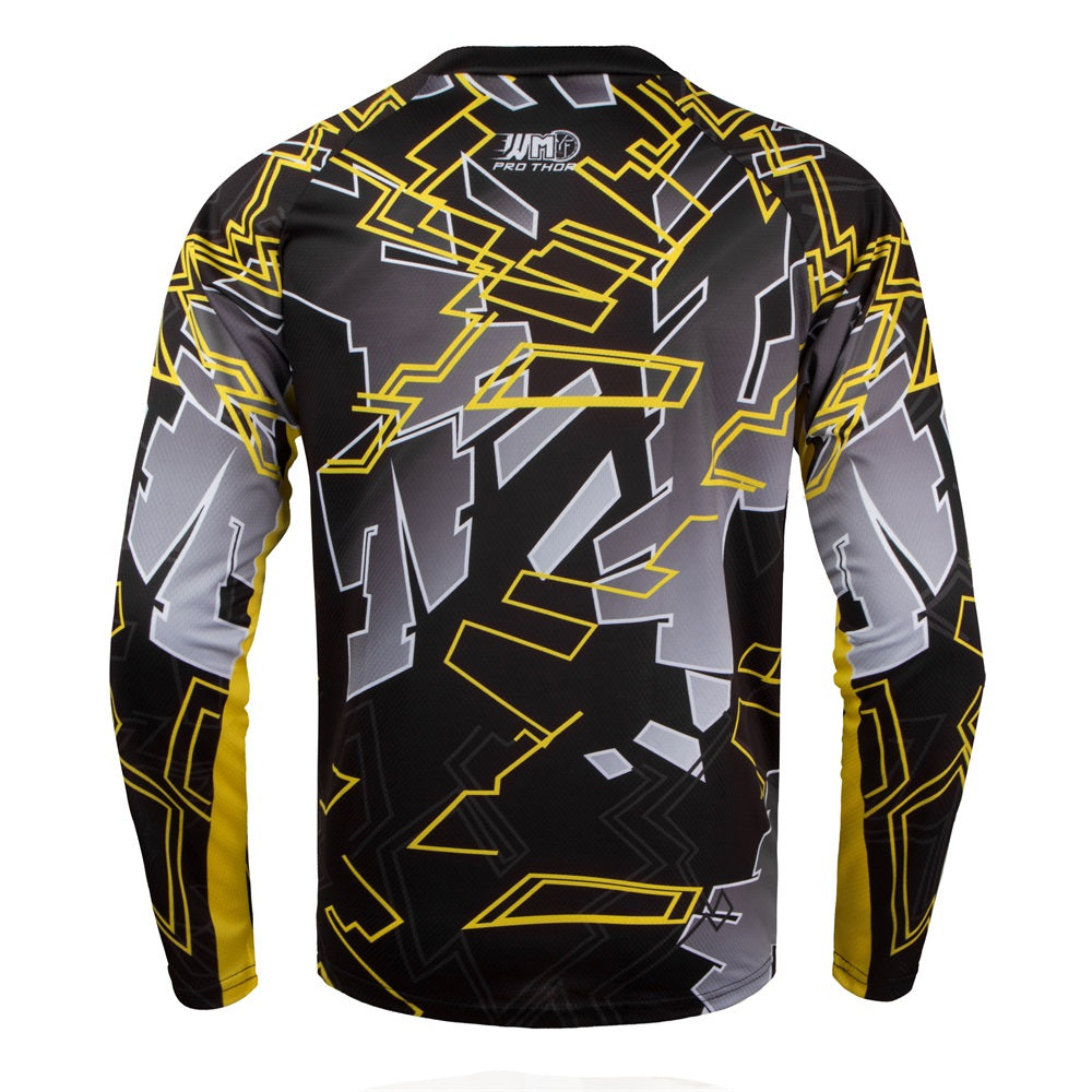 Pro Thor Geometry Cycling Jersey - Quick Dry, Breathable, Moisture Wicking, Long Sleeve MTB Shirt for Downhill Enduro Biking and Sports