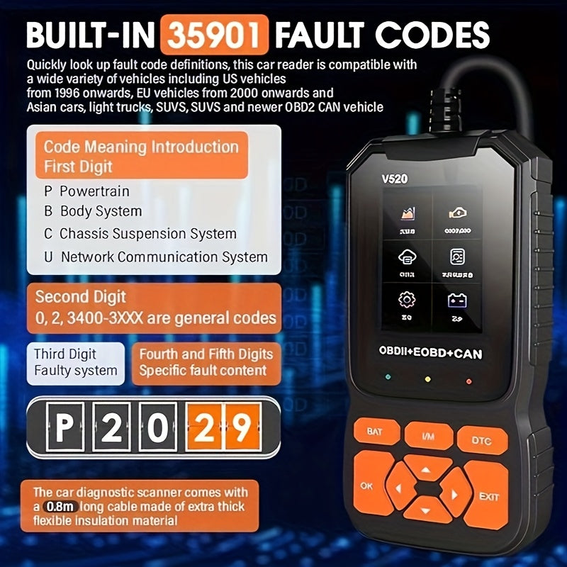 V520 Professional OBD2 Scanner Heavy-Duty Code Reader