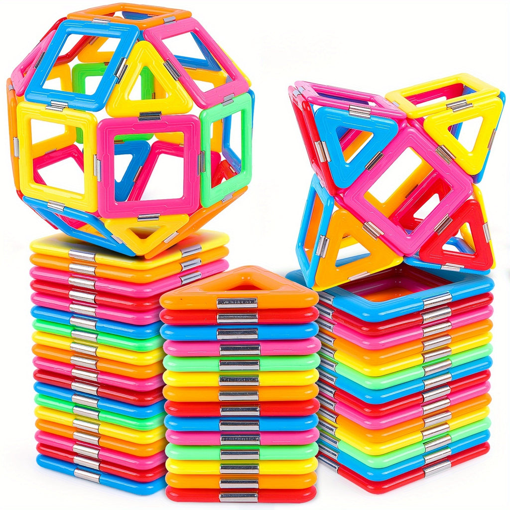 52pcs Magnetic Tiles STEM Sensory Building Toys, Must Haves Educational Game halloween, christmas gift