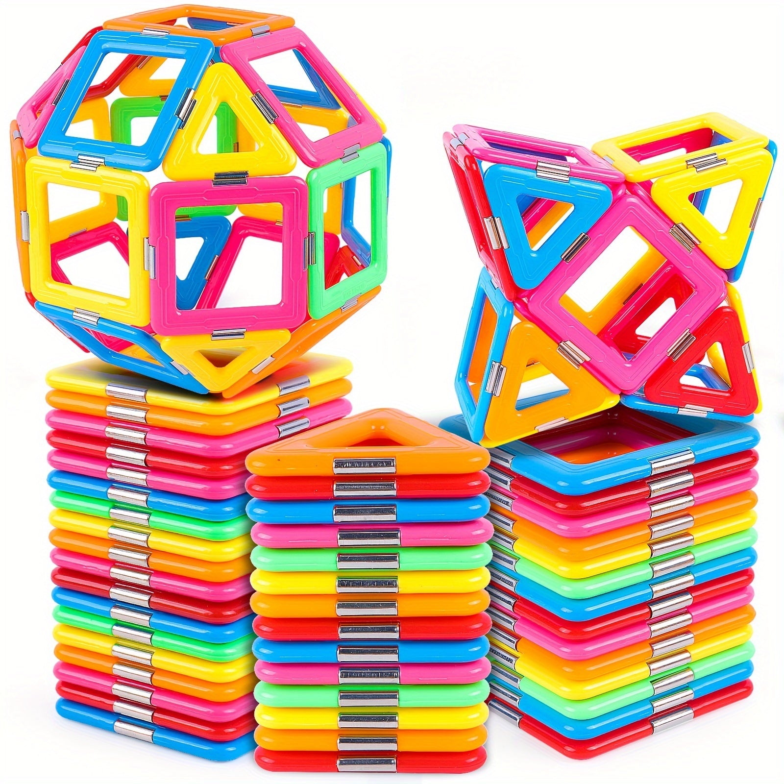 52pcs Magnetic Tiles STEM Sensory Building Toys, Must Haves Educational Game halloween, christmas gift