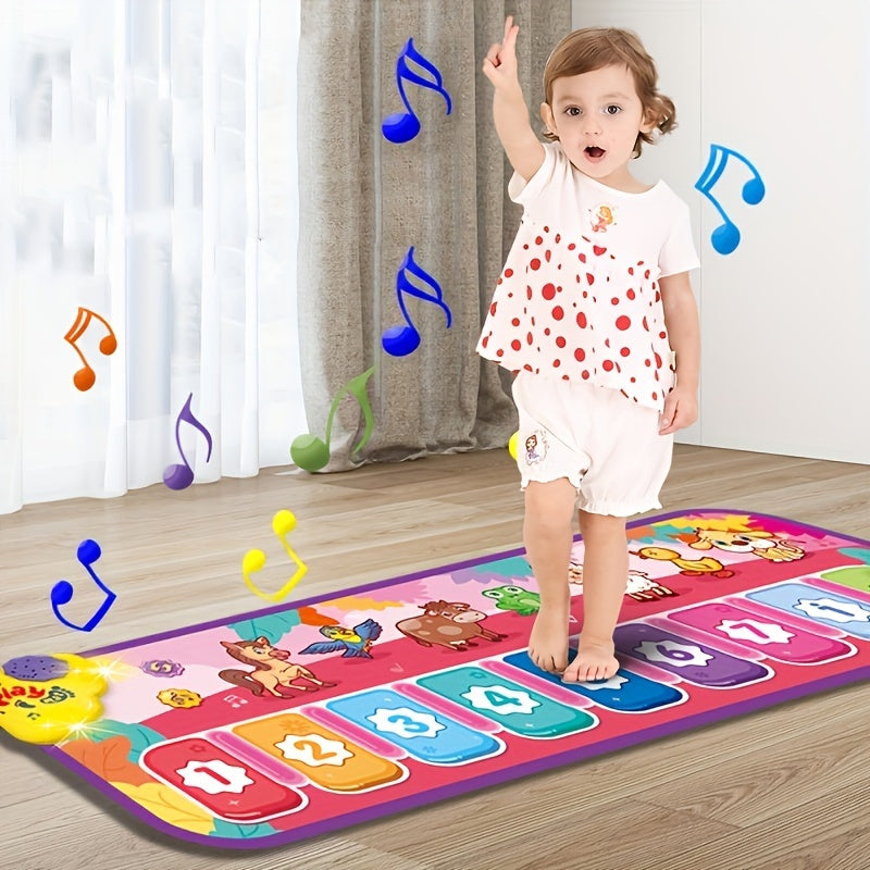 Kids' Interactive Piano Keyboard Dance Mat - Battery-Powered, Early Learning Toy For Ages 3-6, Perfect Birthday Gift Piano For Kids Musical Toys For Toddlers