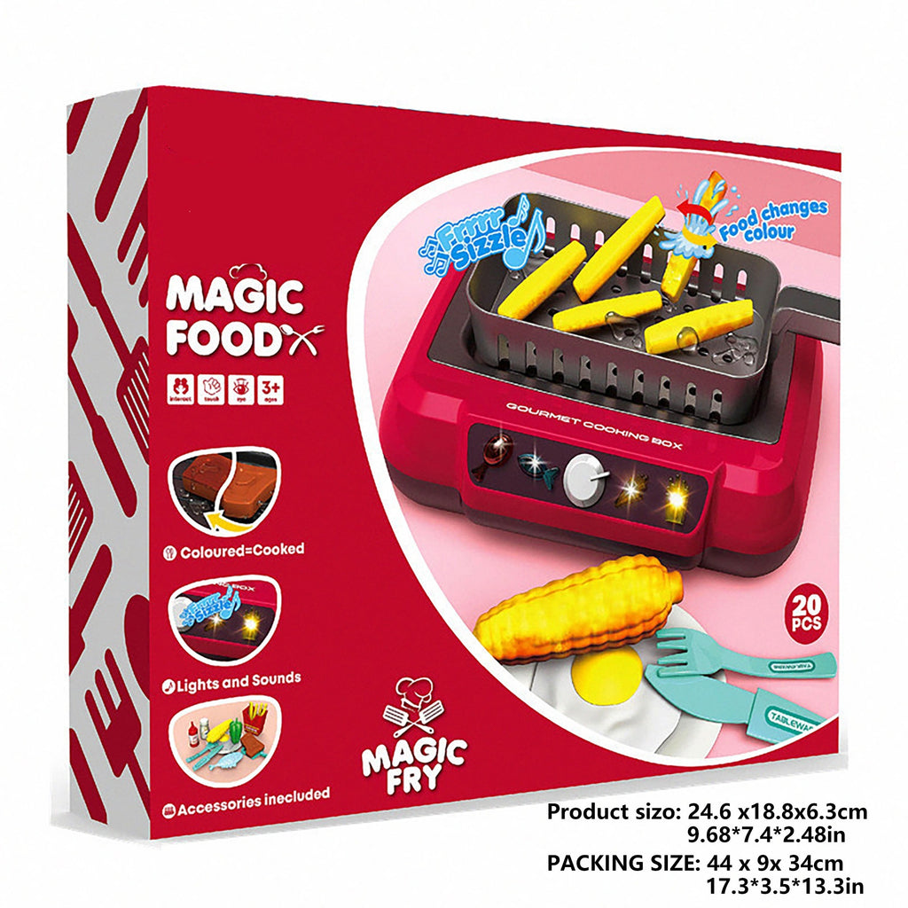 Grassland Camping Children'S Cooking Kit Toys Sound And Light Simulation Barbecue Grill,