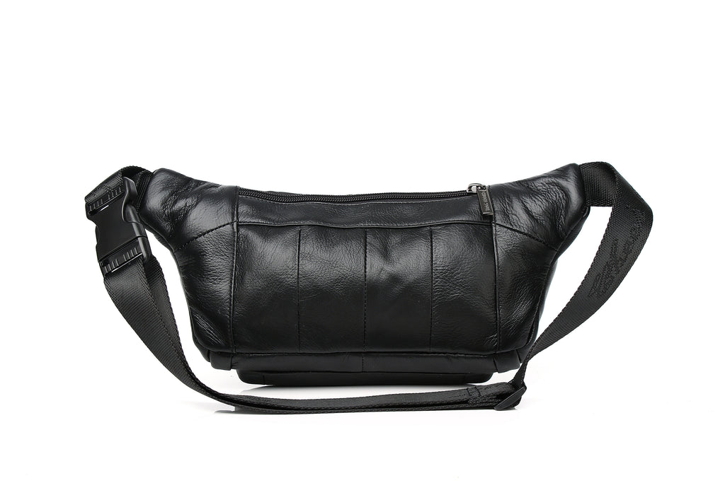 Genuine Leather Men's Waist Bag/Women's Multifunctional Hip Bag/Stylish Multi-Pocket Travel Sports Backpack for Hiking, Cycling, Fishing, And Running