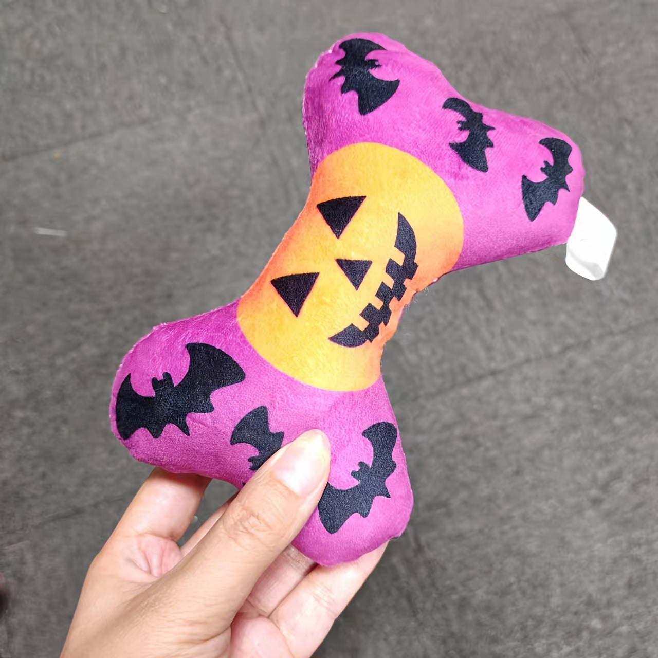 Halloween-Themed Squeaky Dog Bone Toy -