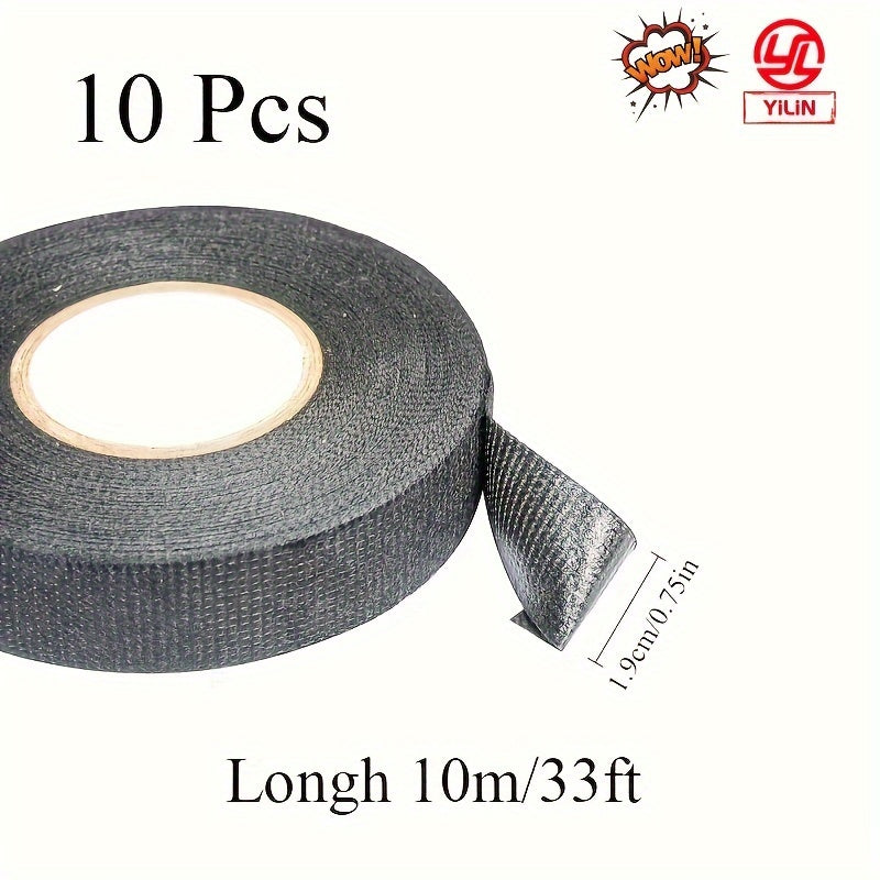 10pcs/20pcs Yilin Flannel Tape - Electrical Adhesive Cloth for Wire Speed Harness,