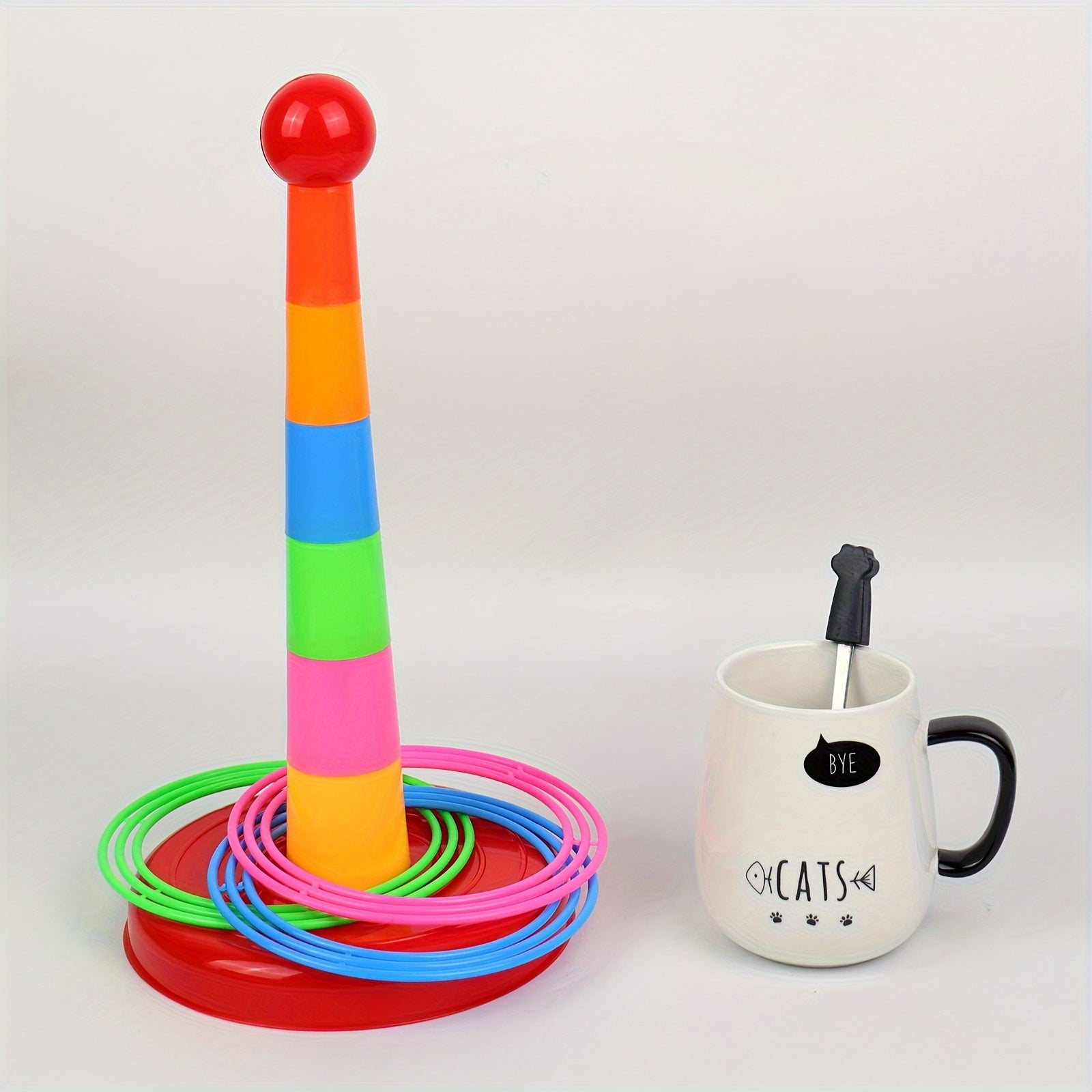 Interactive Children's Game Tower Toys with Throwing Rings for Parent-Child Leisure Games, Halloween Christmas Gift