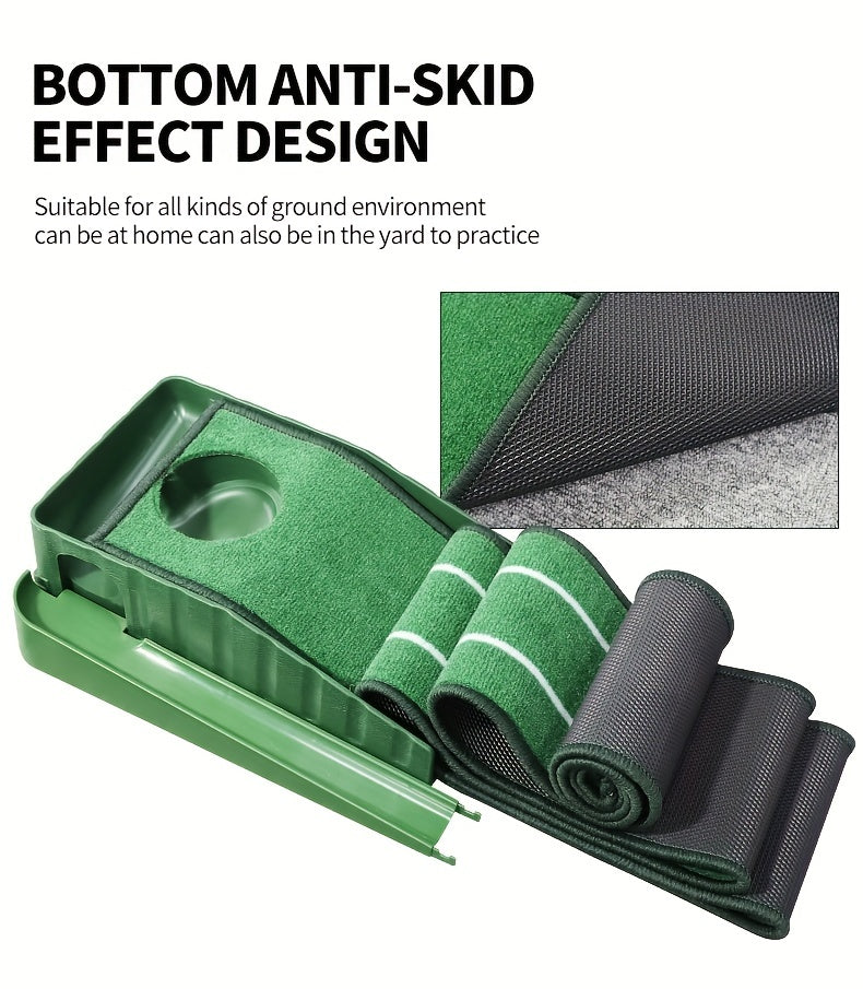 [Golf Putting Mat] HUAEN 8ft Golf Putting Mat with Alignment Guides -