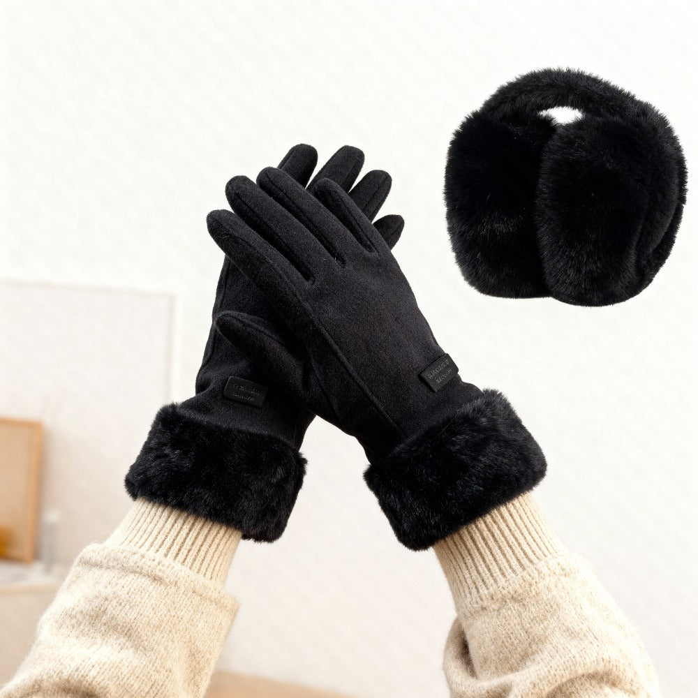 Pair of Thickened Warm Winter Gloves, Unisex Touchscreen Gloves for Outdoor Skiing and Cycling