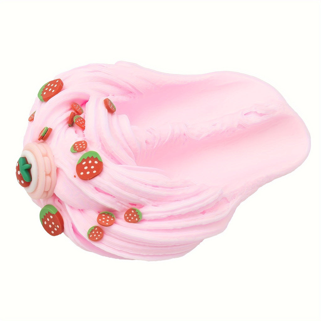 1pc 2.37oz Strawberry Cherry Cake Ice Cream Butter Slime, Super Soft And Non-Sticky Slime Party Favors, Slime Toys, Christmas Gifts