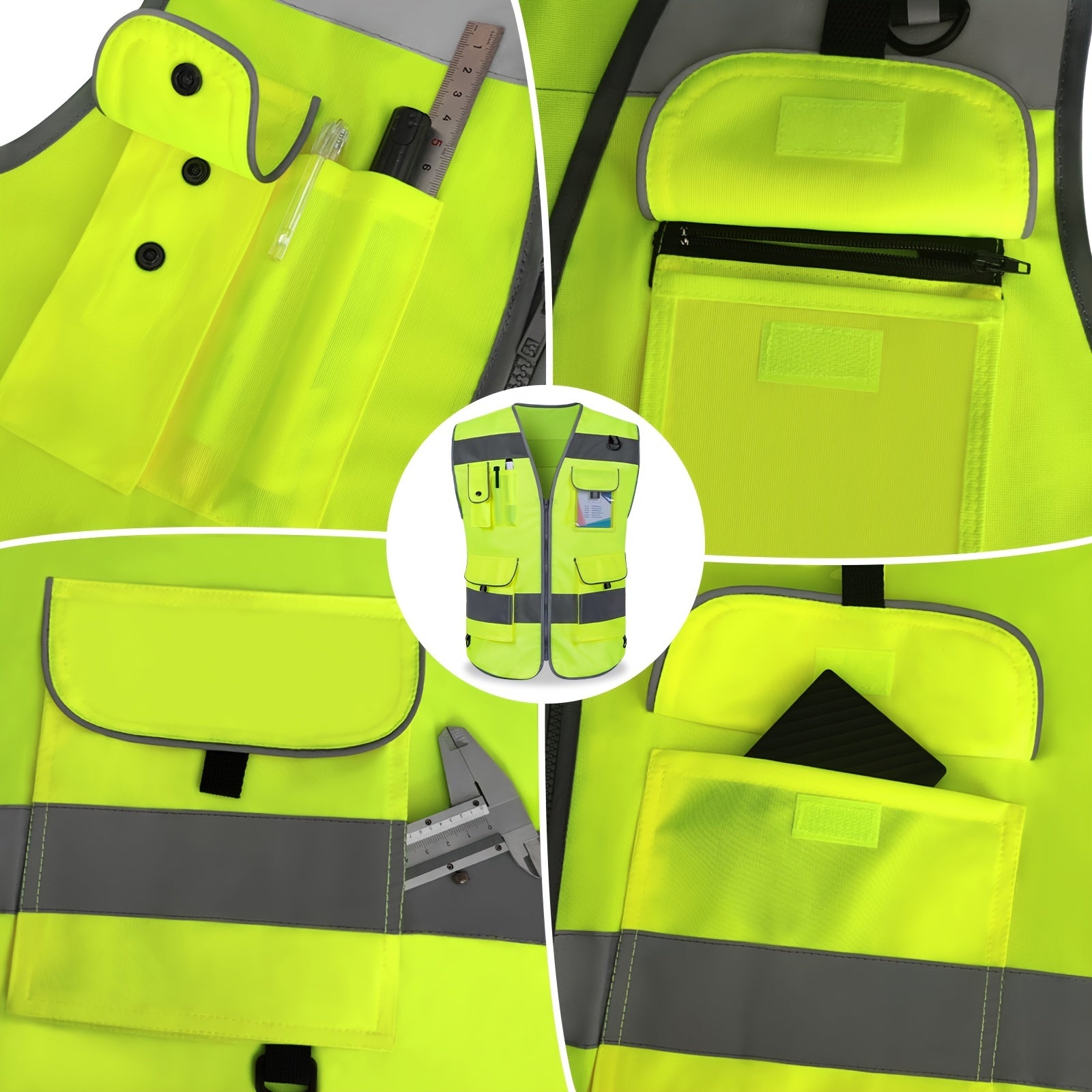 TCCFCCT Bison Series ANSI/ISEA 107-2020 Compliant Safety Vest for Men & Women - Reflective Vest