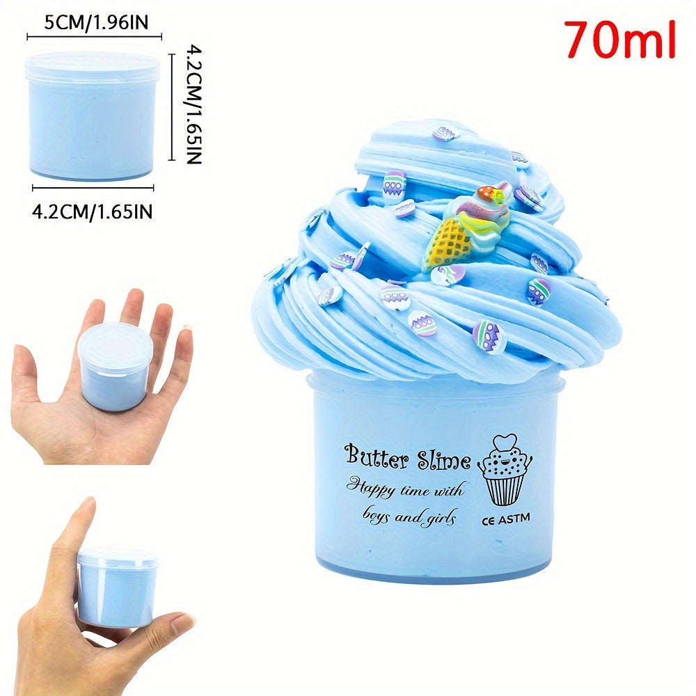 1pc 2.37oz Strawberry Cherry Cake Ice Cream Butter Slime, Super Soft And Non-Sticky Slime Party Favors, Slime Toys, Christmas Gifts